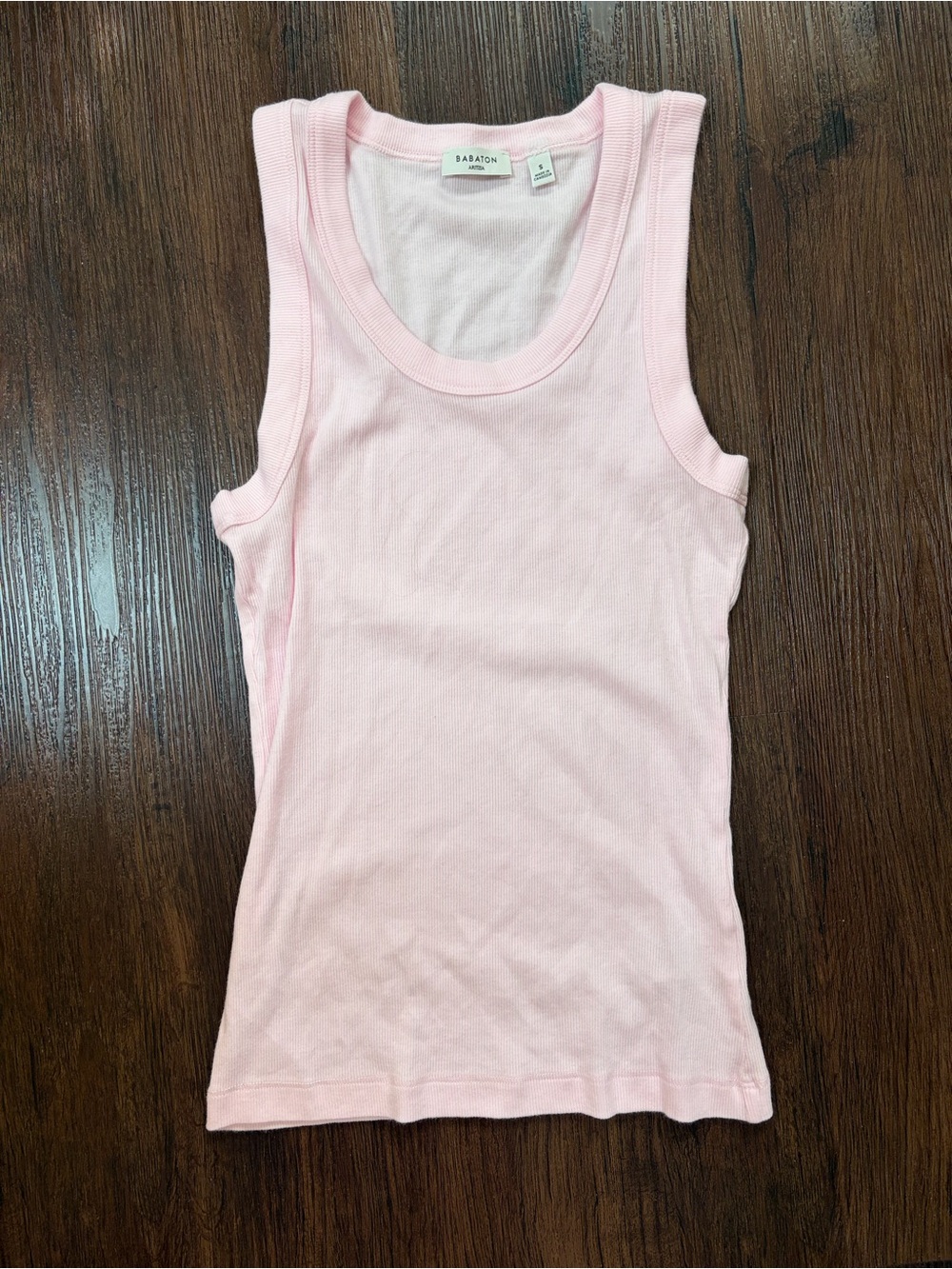 Aritzia Babaton Ribbed Tank Top pink women sz S EUC